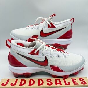 Nike Force Trout 9 Elite MCS Baseball Cleats FZ0884-101 Red White Men’s Sz 10.5